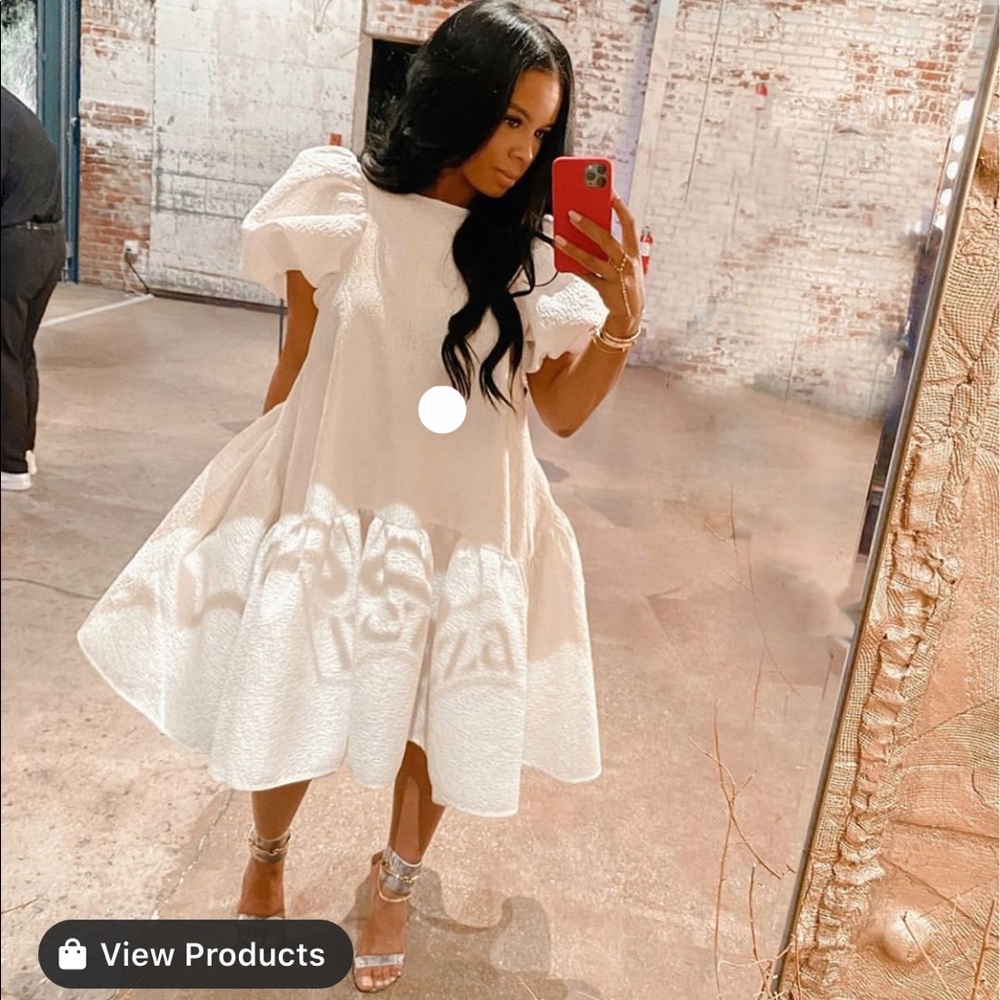 White Midi Flare Dress